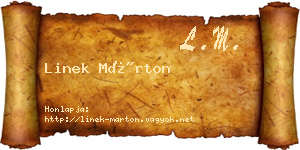 Linek Márton névjegykártya